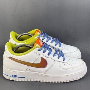Nike Air Force 1 Low Color-Shift Swoosh White sneaker shoes women size 9 (Y7)